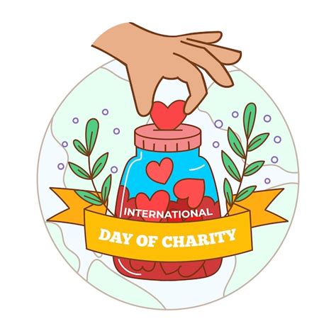 Dibujado A Mano El Día Internacional Del Concepto De Caridad Vector