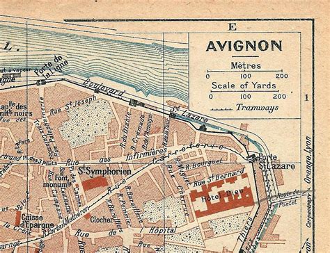 Old Map Of Avignon France 1921 Fine Reproduction Vintage Etsy