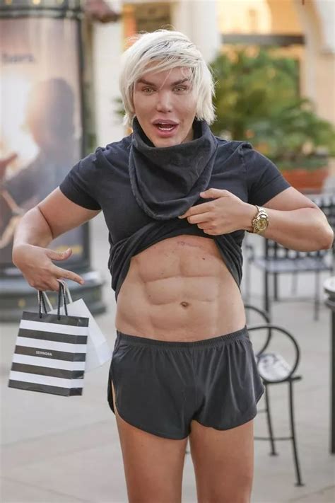 human ken doll rod alves shows off his 29k surgically enhanced stomach abs while shopping