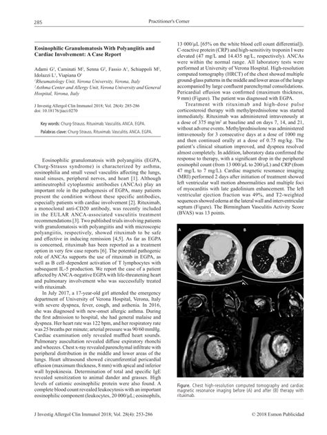 Pdf Eosinophilic Granulomatosis With Polyangiitis And Cardiac