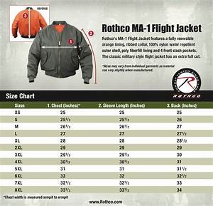 Rothco Ma 1 Flight Jacket Size Chart Uniform Tactical Supply