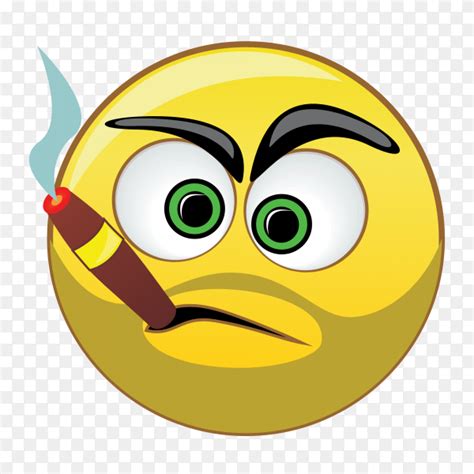 Emoji With A Cigarette On Transparent Background Png Similar Png