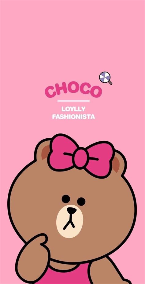  라인프렌즈 *CHOCO 배경화면/잠금화면 모음 (Dengan gambar) | Beruang coklat ...