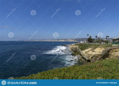View Of Pacific Ocean With Beach And Cliff Torrey Pines State Natural