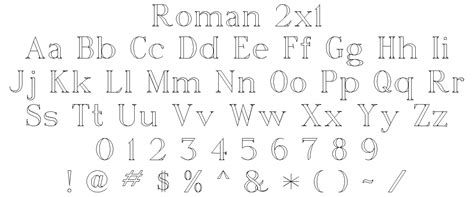 Roman 2x1 Font Style