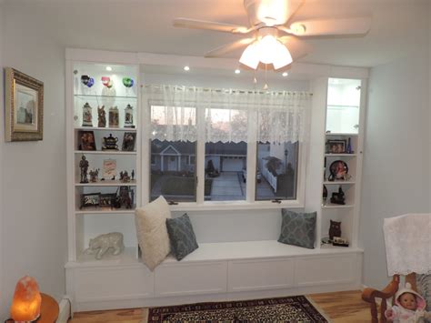 Custom Under Window Bench With Built In Curio Cabinets Gothic Furniture