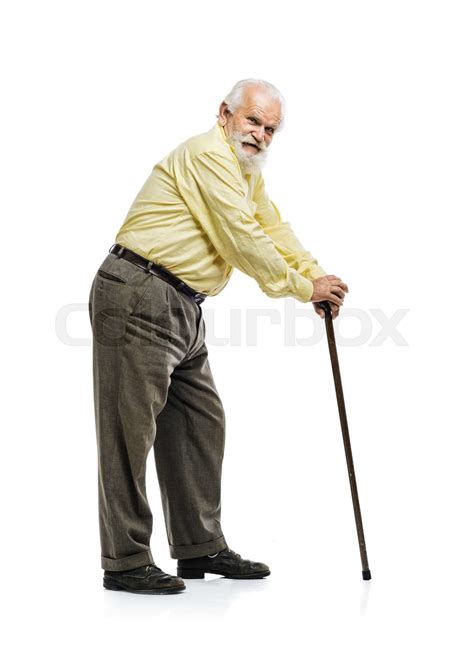 Old Man With Cane Stock Image Colourbox