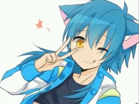 Cute Blue Anime Boy Neko Anime Blue Anime Anime Boy