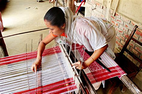 An Assamese Woman Weaving Gamocha Indian Photo Agency Buy India