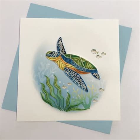 Turtle Card Etsy