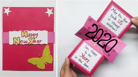 Alright, it's not new to have a raised or. How to Make Happy New Year Card 2020 | New Year Greeting Cards Latest Design Handmade | #165 ...
