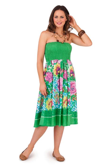 Womens 2 In 1 Strapless Cotton Beach Summer Dress Long Maxi Skirt