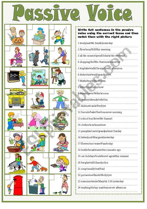 Passive Voice Esl Worksheet By Kodora