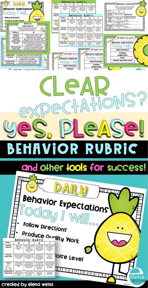 Behavior Rubric And Other Tools Resource Classroom Behavior