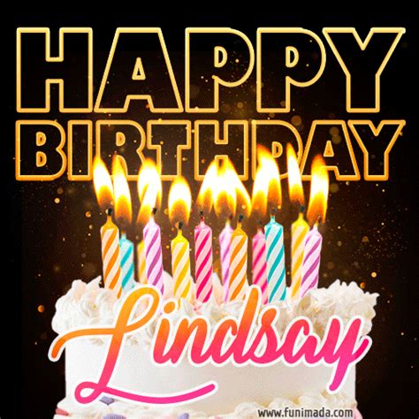 Lindsay Animated Happy Birthday Cake  Image For Whatsapp