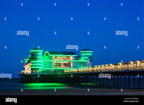 England Somerset Weston Super Mare The Grand Pier At Night Stock
