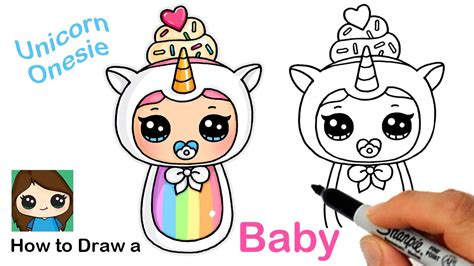 How To Draw A Cute Baby Unicorn Step By Step Mike Dunne