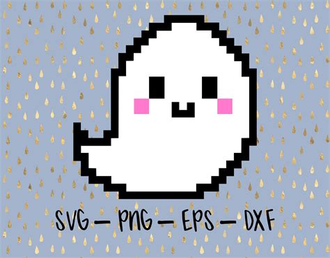 Cute Pixel Ghost Svg Cute Ghost Clipart Kawaii Halloween Etsy