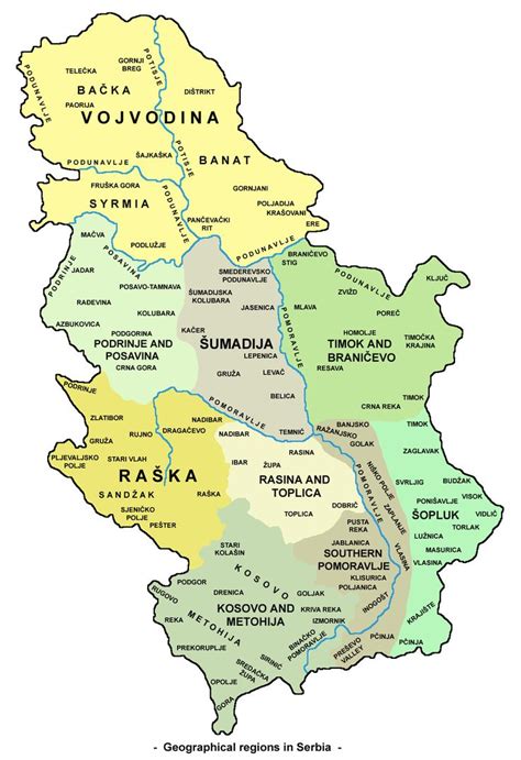 Serbia Regions Serbia Serbia Map Geography