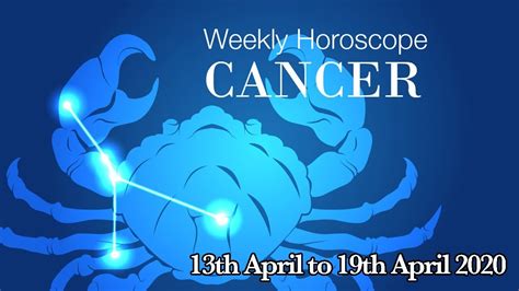 Cancer Weekly Horoscope From 13th April 2020 Preview Youtube