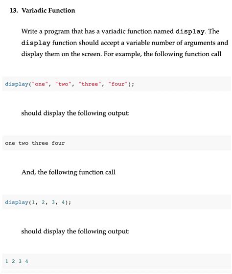 Solved 13 Variadic Function Write A Program That Has A