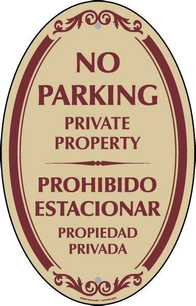 Bilingual No Parking Private Property Sign Shop Now W Fast Shipping