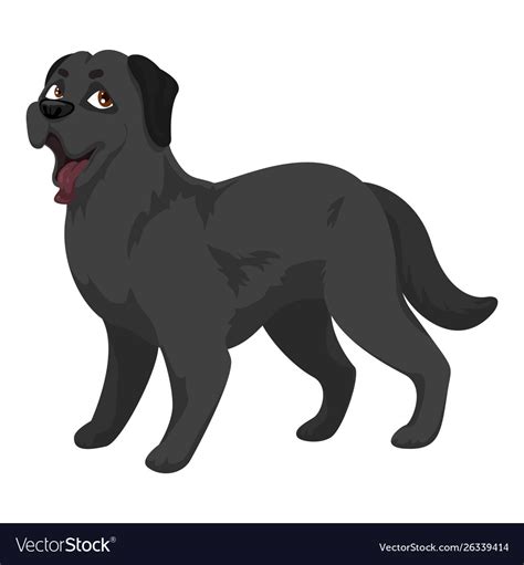 Black Labrador Icon Cartoon Style Royalty Free Vector Image