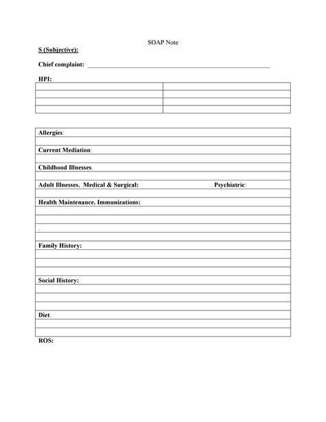 Printable Soap Note Template Customize And Print
