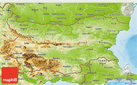 Physical 3d Map Of Bulgaria