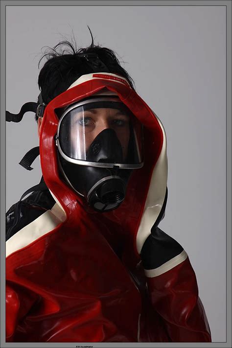 catsuit full face mask face masks girl firefighter gas mask girl hazmat suit latex wear