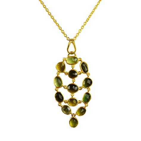 Green Tourmaline Pendant Necklace Tara Sushilla Jewellery