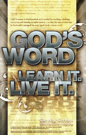 Looking for free printable first communion cards? God's Word: Learn It, Live It Bulletin Cover