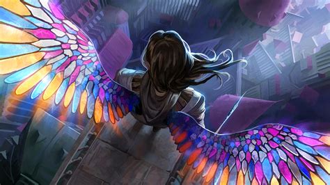 Angel Colorful Wings 4k Wings Wallpapers Hd Wallpapers Digital Art