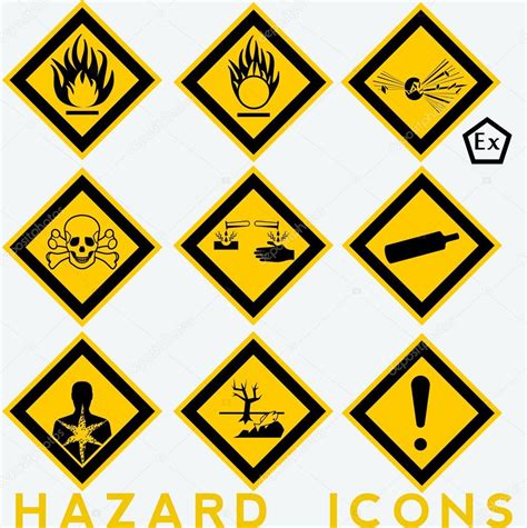 Hazard Icons 9 And 1 Package Symbols ⬇ Vector Image By © Vectorielle