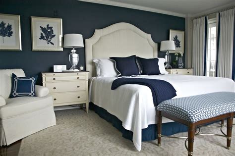Here, cathy kincaid painted the bed frame and used decorative pillows for a splash of blue. NEWPORT -529.jpg | Blue master bedroom, White master ...