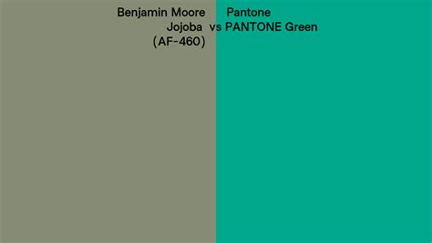 Benjamin Moore Jojoba Af 460 Vs Pantone Green Side By Side Comparison