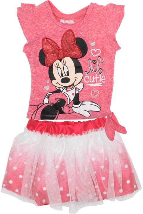 Disney Minnie Mouse Toddler Girls Fashion T Shirt And Tulle Skirt Set