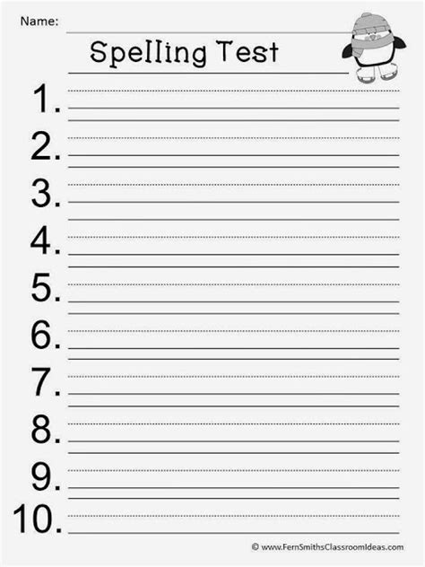 There are thick lines at the top and bottom, with a dashed line in the center. 10 Best Images of Free Printable Spelling Test Worksheets ...