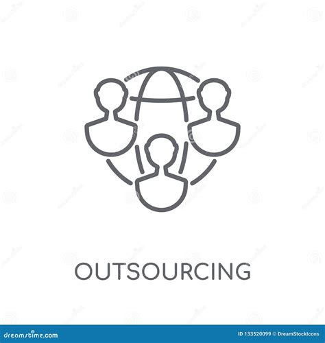 Outsourcing Linear Icon Modern Outline Outsourcing Logo Concept Stock