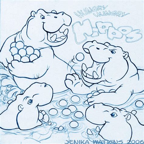 Hungry Hungry Hippos Lineart By Jwatkins On Deviantart