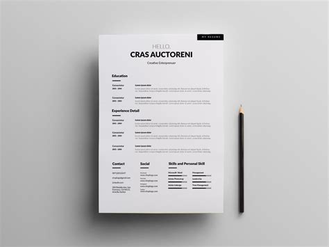 Free Simple Clean Cv Template With Cover Letter Page