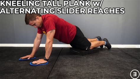 Kneeling Tall Plank With Alternating Slider Reaches Youtube