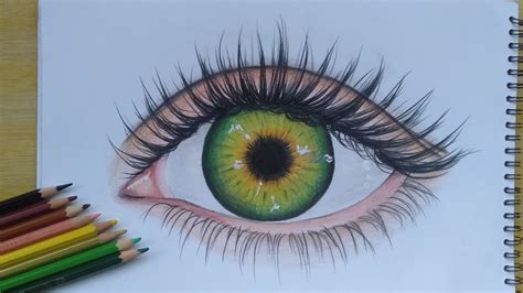 Green Eye Color Pencil Drawing Easy Drawing Ideas