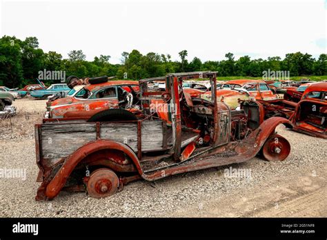Old Rusty Truck In Junkyard Minnesota Usa Stock Photo Alamy