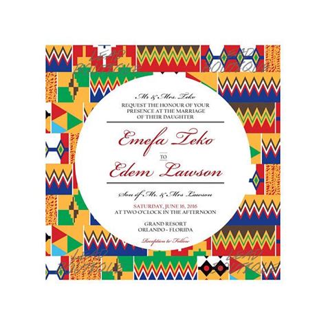 Colorful African Wedding Invitation And Save The Date Representing