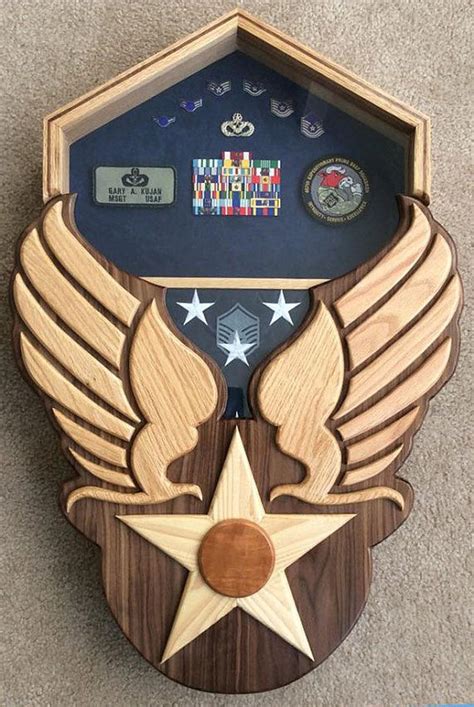 Air Force Heritage Shadow Box Hap Arnold Wings Handcrafted