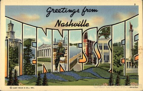 Greetings From Nashville Tennessee Postcard