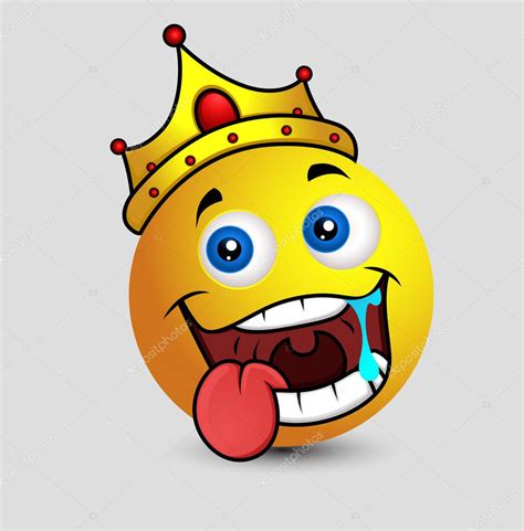 Emoticon De Rey Emoji Smiley Babeando — Vector De Stock 98049054