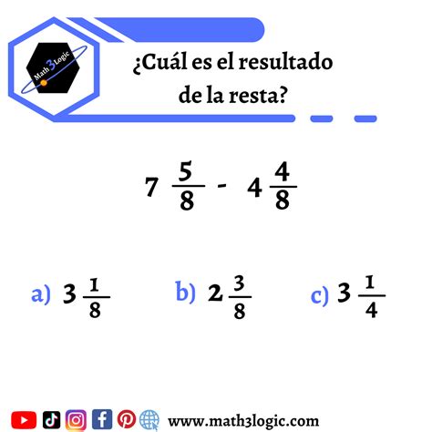 Suma Y Resta De Fracciones Igual Denominador Math Logic