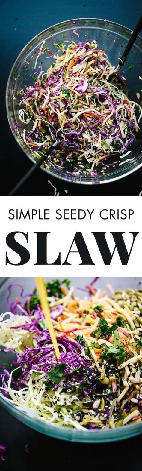 Toss the slaw with the dressing until well combined. Simple Seedy Sláw | Healthy coleslaw recipes, Coleslaw ...